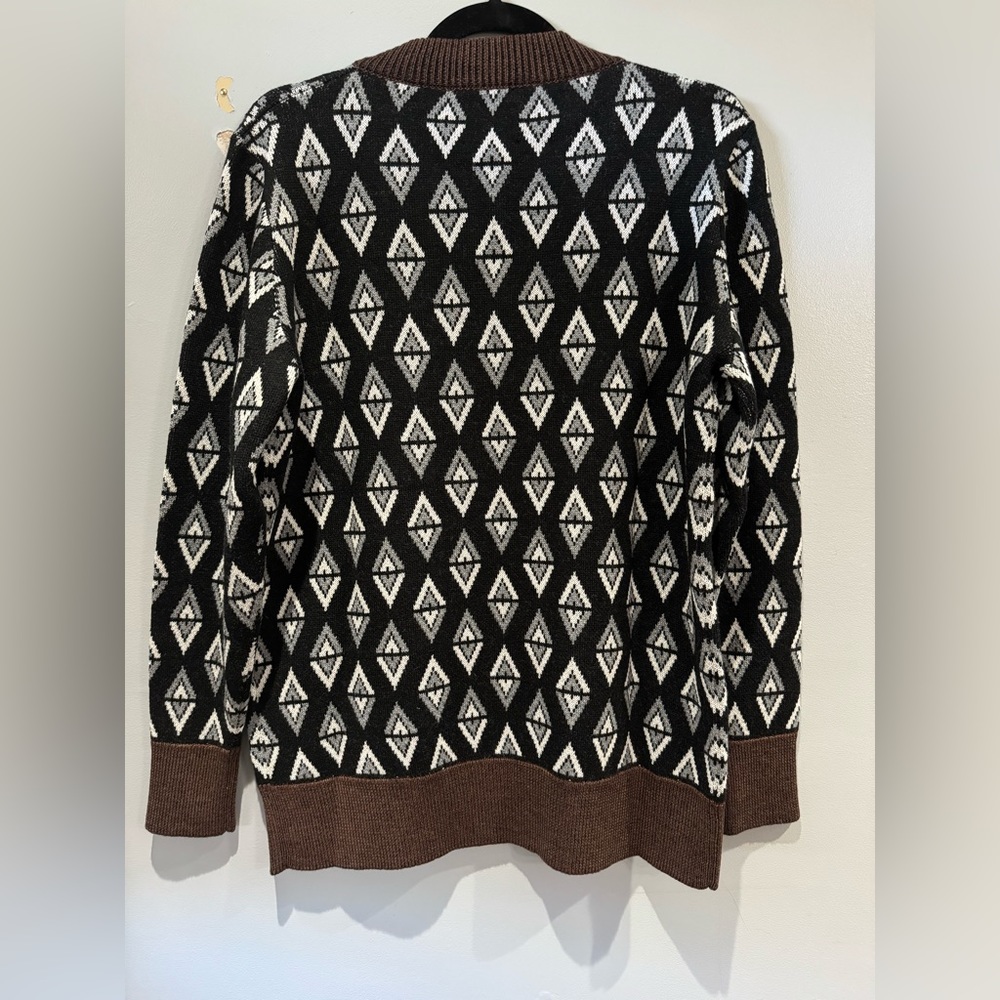 Autumn Adeigbo $525 NWT Brown Virgin Wool Button Up Sweater Odette Cardigan - Picture 6 of 7